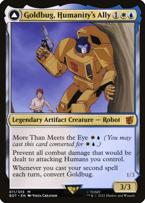 Goldbug, Humanity's Ally // Goldbug, Scrappy Scout