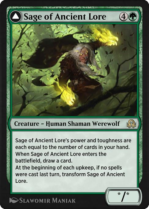 Sage of Ancient Lore // Werewolf of Ancient Hunger